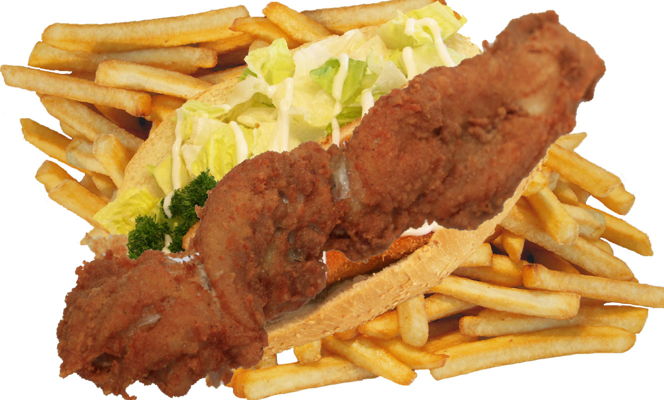 Skewer in a Fresh Bread Roll & Chips