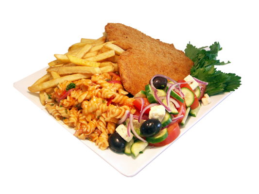 Schnitzel Salad Pack with Chips