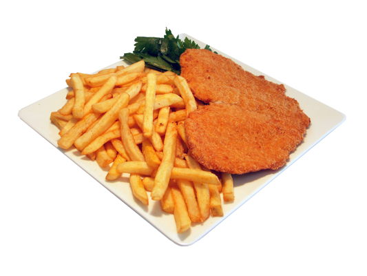 Chicken Schnitzel with Chips