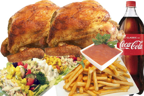 2 Chickens - Family Salad Dinner and 1.25ml Drink