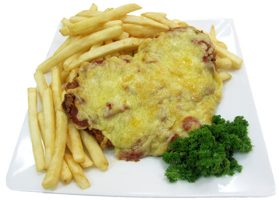 Chicken Parmigiana with Chips