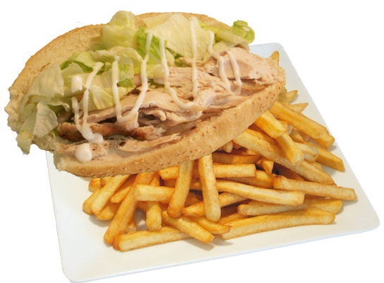 Charcoal Chicken Roll with Chips